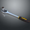 Professional Socket Wrench Hardware Tool With Black Yellow Handle And Metal Construction