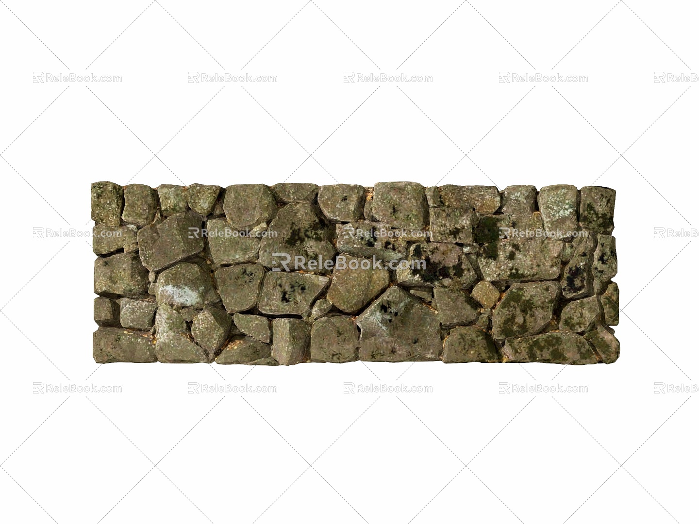 Old stone retaining wall 3d model