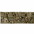 Architectural Exterior Wall With Natural Rough Stone And Mossy Surface Texture 3d model