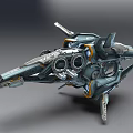 Futuristic Sci Fi Spaceship With Metallic Structure And Advanced Design Details 3d model
