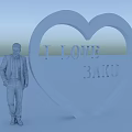 Illuminated Large Red Heart Display With I LOVE BAKU Text And Silhouette Figure