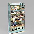 Retail Cosmetics Multi tiered Display Shelf Featuring Organized Makeup And Skincare Products