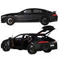 Black Mercedes AMG Sports Car With Sporty Design And Front Rear View