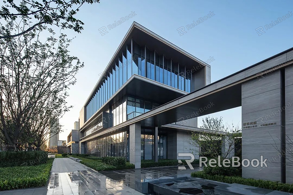 Modern Sales Office Building Wuhu Vanke River Crossover model