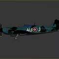 Classic Military Aircraft With Camouflage Finish And AUJ Roundels On Wings