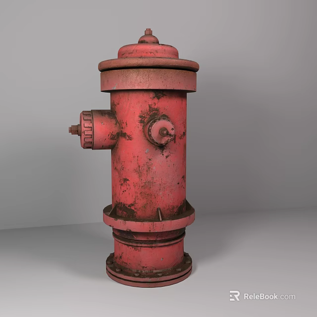 Red Rusty Fire Hydrant As Essential Fire Safety Equipment For Emergency Response 3d model 