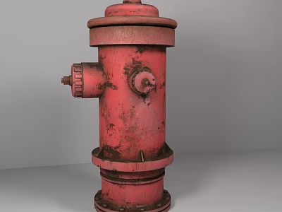 Red Rusty Fire Hydrant As Essential Fire Safety Equipment For Emergency Response 3d model