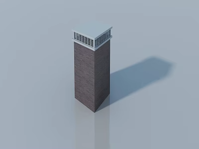 Swing Door Structure With Dark Brick Body And White Grille Top Design 3d model