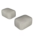Modern Light Colored Fabric Ottomans with Soft Cushion Tops in Contemporary Indoor Space