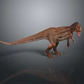 Realistic Brown Tyrannosaurus Rex 3D Model With Open Mouth And Gray Background