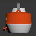 Portable Insulated Container With Orange Gray Design Handle Lid And Spout