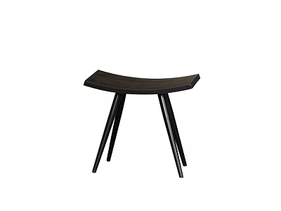 Sleek Modern Black Stool Design With Curved Seat And Three Legs 3d model