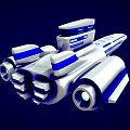 Futuristic White Spaceship With Blue Accents For Interstellar Exploration Missions