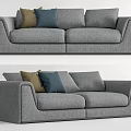 modern double sofa fabric double sofa 3d model