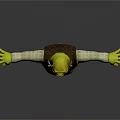 Shrek Character With Green Skin Outstretched Arms Brown Vest And Boots