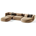 Modern Multiplayer Curved Sofa Collection 3d model