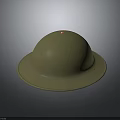 Light Brown Dome Shaped Military Weapon Helmet With Wide Brim And Top Rivet
