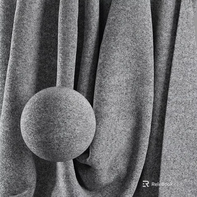 Gray Fabric Decorative Round Component With Soft Textured Surface Design 3d model 