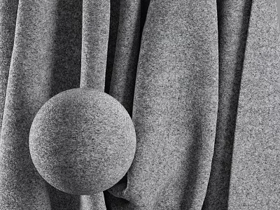 Gray Fabric Decorative Round Component With Soft Textured Surface Design 3d model