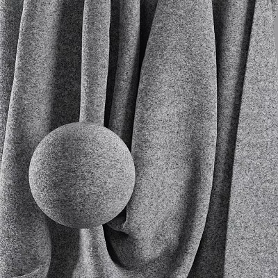 Gray Fabric Decorative Round Component With Soft Textured Surface Design 3d model