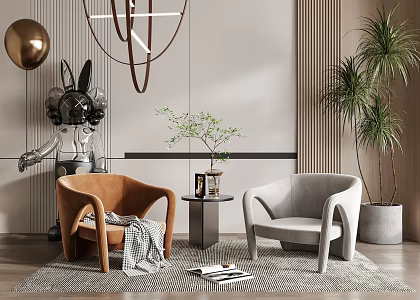Modern leisure sofa combination leisure chair 3d model