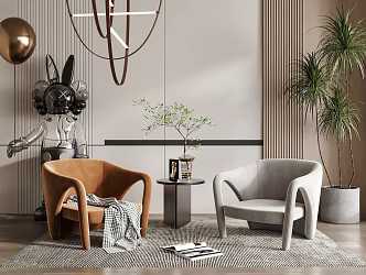 Modern leisure sofa combination leisure chair 3d model