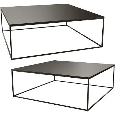 Contemporary Black Coffee Table With Metal Frame And Minimalist Sleek Design 3d model