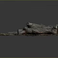 Natural Wood and Stone Tree Stump Decor with Rustic Texture and Organic Details