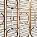 Modern Gold Metal Partition Design With Circular Patterns And Vertical Lines 3d model