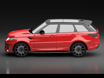 Red Sporty SUV with Black Roof Sleek Body and Modern Exterior Design 3d model