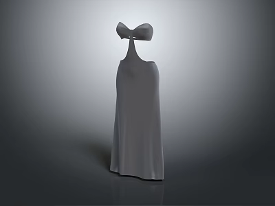 Elegant Long Women's Dress With Strappy Top And Keyhole Cutout Design 3d model