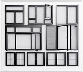 modern windows casement window sliding window 3d model