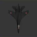 Black Fighter Jet Model With Red Star Symbols Sleek Design And Red Wing Tail Details