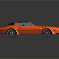 Orange Sports Car With Sleek Design Black Roof Shiny Exterior And Reflective Surface