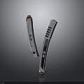 Sleek Silver Weapon Design With Red Accents And Decorative Details