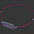 Stylish Red Cord Necklace With Metal Pendant And Small Beads Design