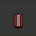 Traditional Red Lantern Furniture With Gray Frame And Hanging Design For Home Interior