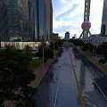 Modern Urban Road Infrastructure With Lane Markings Street Lights And Sidewalks