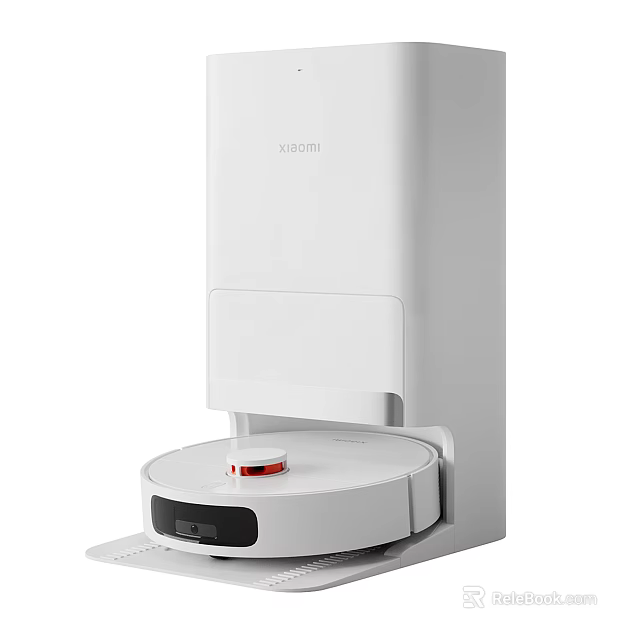Xiaomi Smart Robot Vacuum with White Charging Station and Intelligent Cleaning Features 3d model 