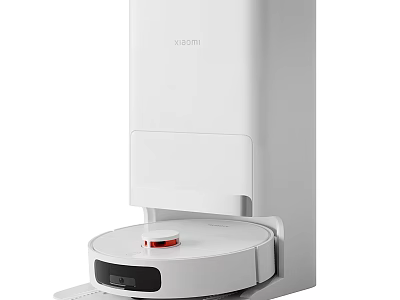 Xiaomi Smart Robot Vacuum with White Charging Station and Intelligent Cleaning Features 3d model