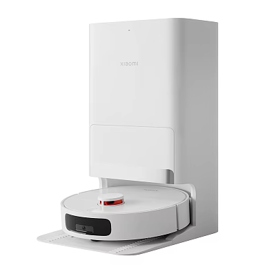 Xiaomi Smart Robot Vacuum with White Charging Station and Intelligent Cleaning Features 3d model
