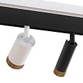 Modern Track Mounted Downlights And Spotlights With White Black Bodies Wooden Texture Warm Light