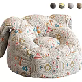 Cozy Bean Bag Chair With Colorful Geometric Pattern And Multiple Color Options