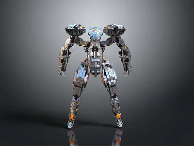 Futuristic Mechanical Sci fi Robot Character Design With Metallic Structure And Details 3d model
