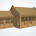 Ancient Chinese Architecture Wooden Structure With Carved Windows And Overhanging Eaves