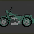 Green Vintage Motorcycle With Shiny Body Chrome Details And Retro Design