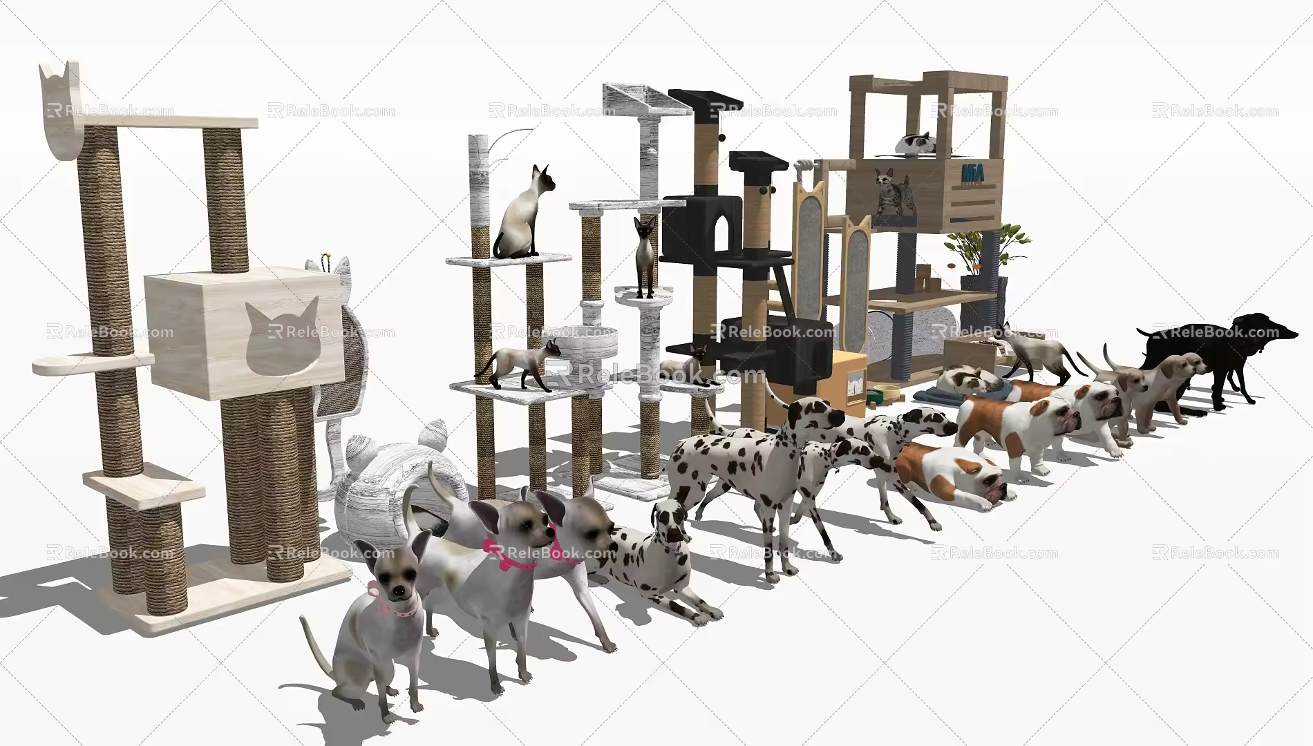 Pet Climbing Rack Combination Cat Climbing Rack Combination 3d model