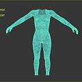 Blue Fitted Weapon Combat Suit With Mesh And Line Design Details