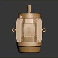 Golden Mechanical Motor Component With Heat Sink Structure And Shiny Metal Design