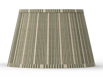 Vertical Striped Green Beige Fabric Lampshade For Home Lighting Decor 3d model